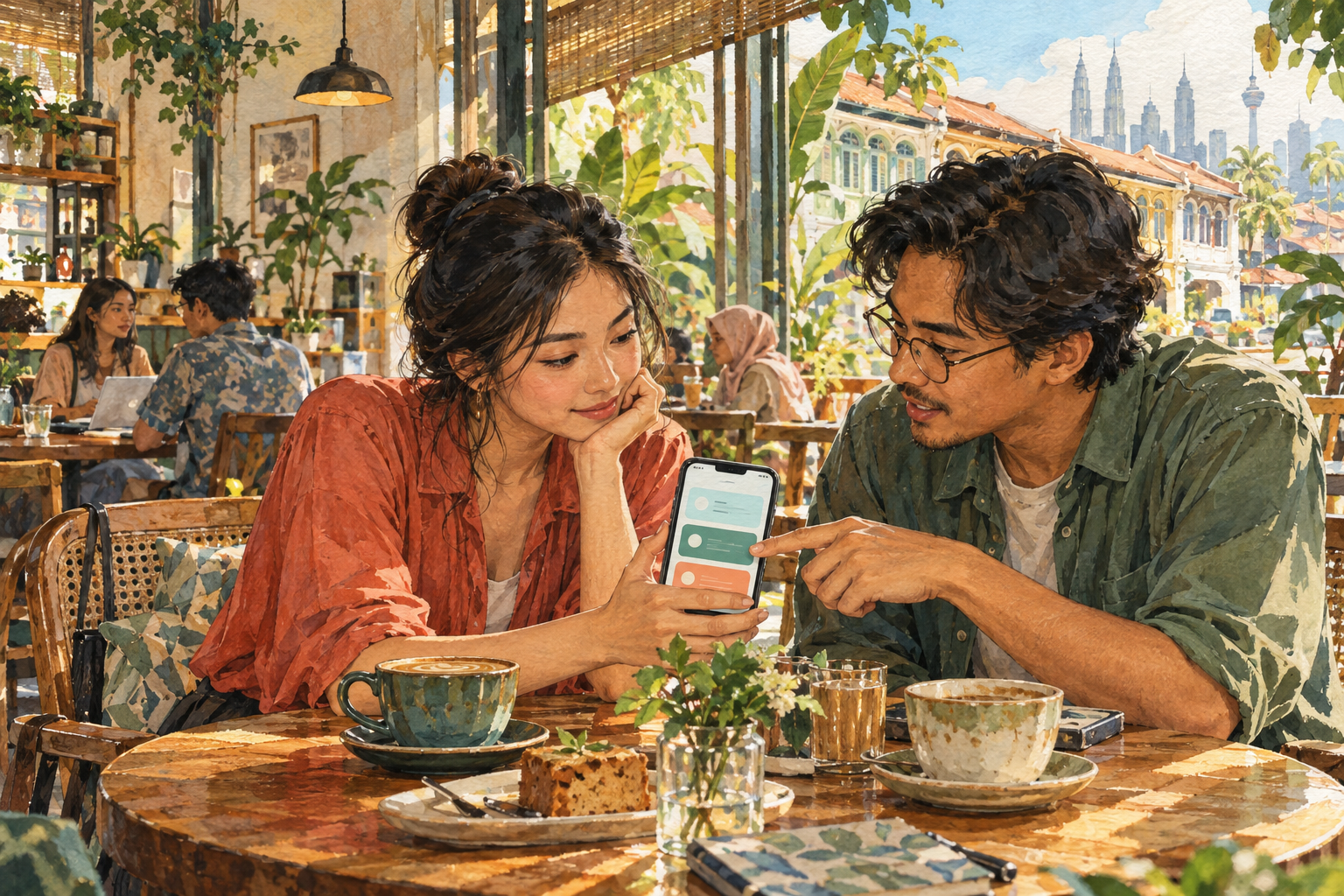 AI-generated editorial illustration of people comparing abstract phone access levels; no real Gemini interface shown. · AI-generated editorial illustration.